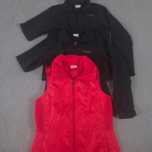 Columbia Jackets & Blazers - LOT OF 3 Columbia Jacket Women S Black Fast Trek II Mix It Around II Vest Fleece